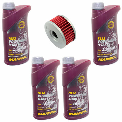 Motoröl Ölfilter HF136 Set 15W50 4 Liter für Beta Alp 350 M4 Baujahr 2004-2016