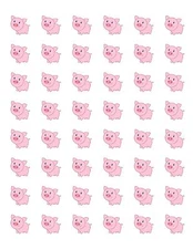 48 CUTE PIG ENVELOPE SEALS LABELS STICKERS 1.2" ROUND