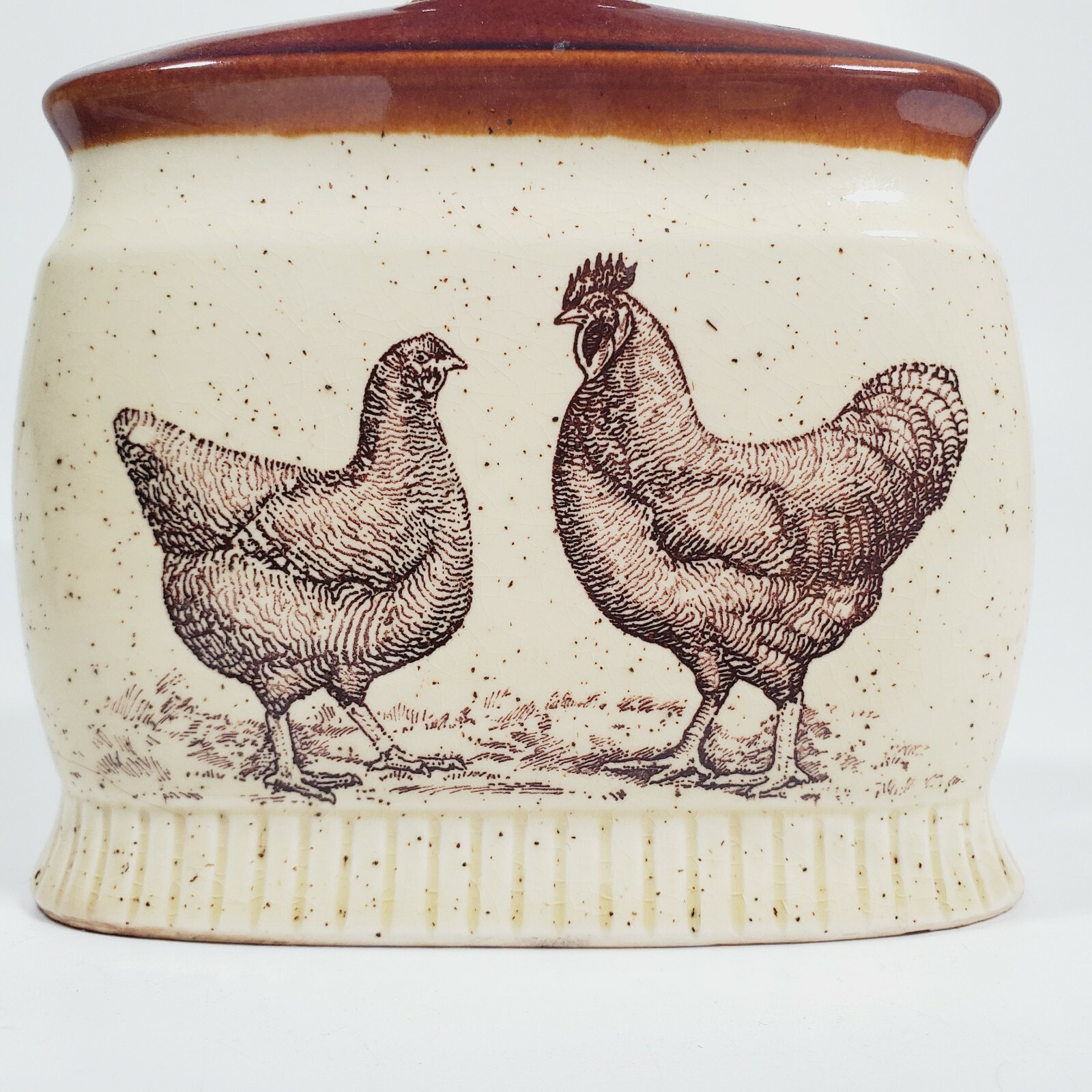 Enesco Country Road Napkin Holder Rooster & Chicken Made in Japan 1979
