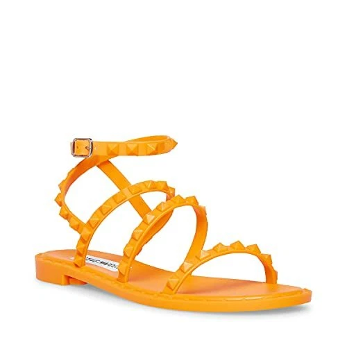 Steve Madden Travel-J jelly studded flat sandals in black