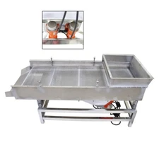 110V  Linear Vibrating Screen Double Motor Single-Layer 5mm Round Hole 80W*2