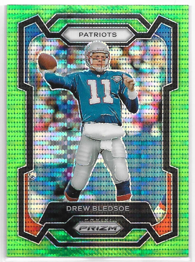 2023 Panini Prizm Neon Green Pulsar Drew Bledsoe New England