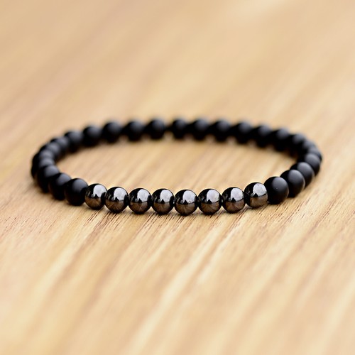 Mode Herren Schwarz Lavastein 18K Kupfer Perlen Charm Unisex Armbänder Günstigste - Bild 6 von 26