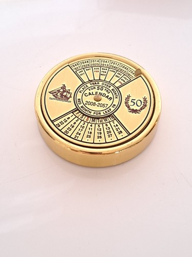 50 Year Calendar 2008 to 2057 Paperweight Diameter Vintage Yacht - Picture 12 of 13