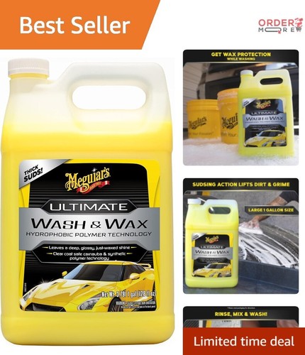 Car Wash and Wax with Carnauba - 1 Gallon Ph Neutral Formula for Superior Shine