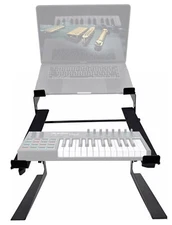 Rockville Dual Shelf Laptop+Controller Stand for Alesis VI25 Keyboard