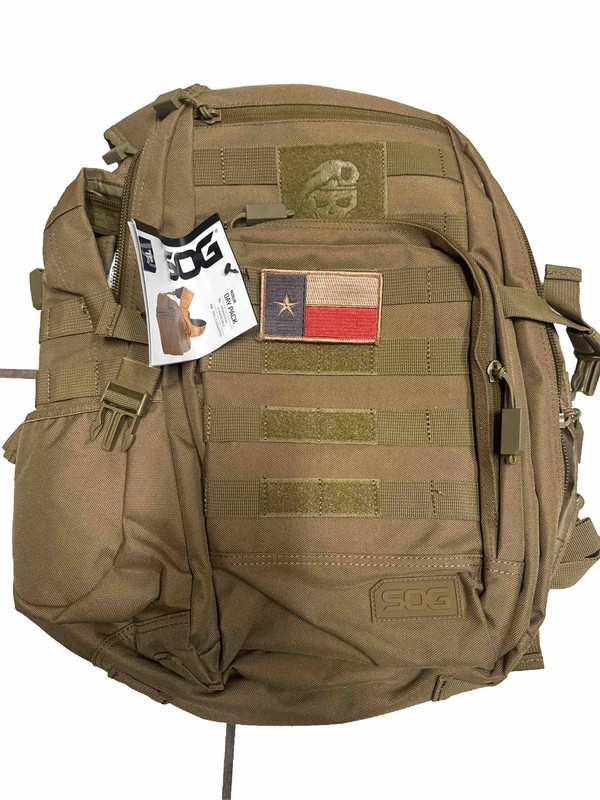 Texas Flag Military Pack Bag SOG Tactical Ninja Day Backpack Desert Tan Brown