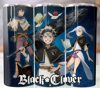 20oz Stainless Steel Tumbler   Black Clover Inspired Design   Anime Inspired