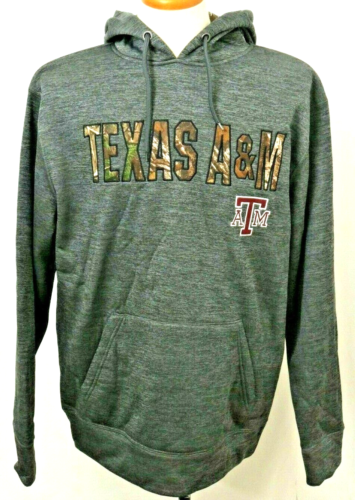 NEW Texas A&M Aggies Camo Gray Hoodie Colosseum Sweatshirt Pullover Men's L