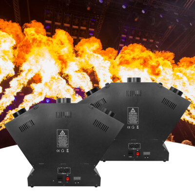 2PCS 3 Heads Fire Machine Spray Colourful Stage DMX Flame Machine DJ Disco Party