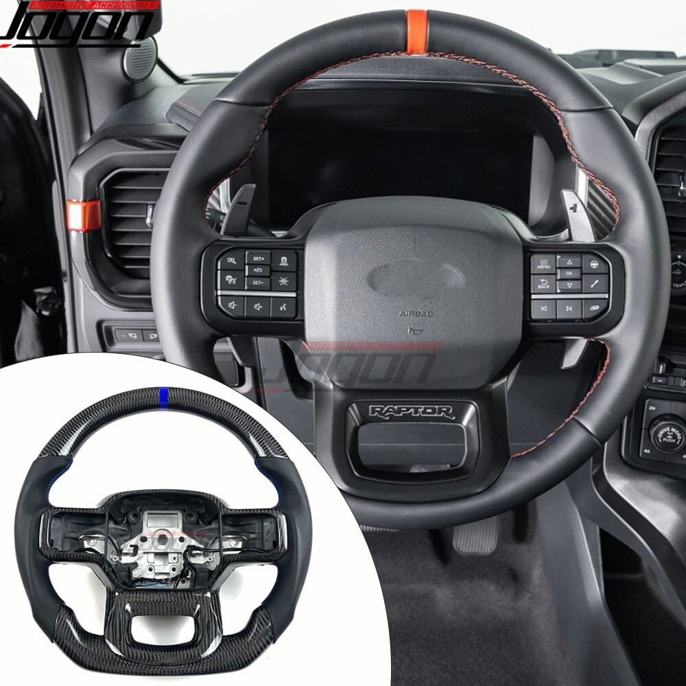 Real Carbon Customized Heated Steering Wheel For Ford F150 Raptor Raptor R 2021+