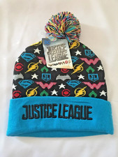 DC Comics Justice League Beanie With Pom Pom Teal/Multicolor