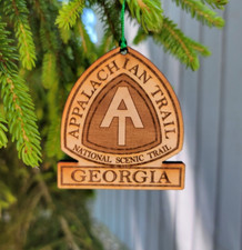 Appalachian Trail Georgia Ornament Christmas American Wood Engraved Flags 3.25"