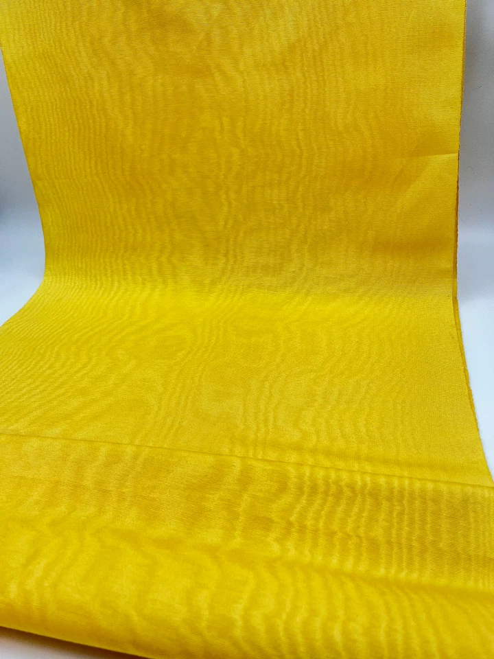 Yellow Silk Moire Fabric By 2 Meters, Watermark Patterned, Multicolor Options. - Image 2 of 4