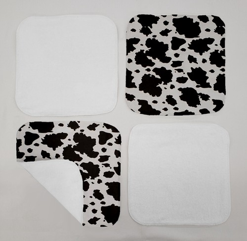 Paños de lavado con manchas de vaca en blanco y negro (juego de 4) - Imagen 2 de 3
