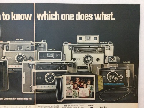 1969 POLAROID LAND CAMERA Vintage Print Ad Advertisment 2-Pg Spread Christmas - Picture 2 of 4