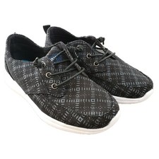 SPERRY Baycoast Youth SZ 2M Black Gray Geometric Shoe Slip On Memory Foam