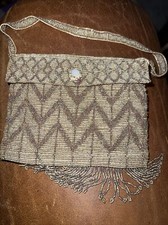 Antique French Art Deco Miniature Micro Cut Steel Bead Purse