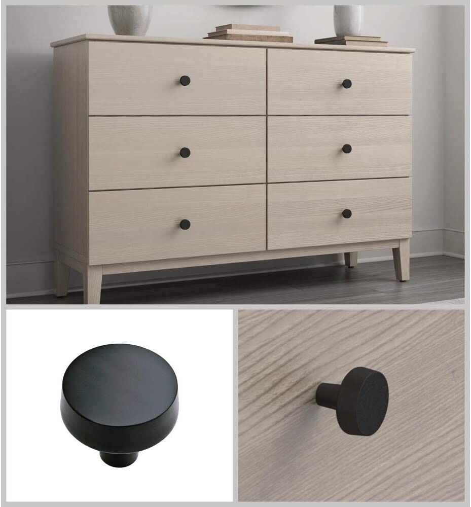 Soft Modern 1-3/8 in. (38 mm) Matte Black Round Cabinet Knob Soft Modern 1-3/8 in. (38 mm) Matte Black Round Cabinet Knob