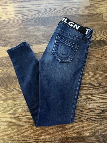 True Religion Dark Wash "Halle" Mid-Rise Super Skinny Womens Jeans 24 (waist 26) - Picture 1 of 12