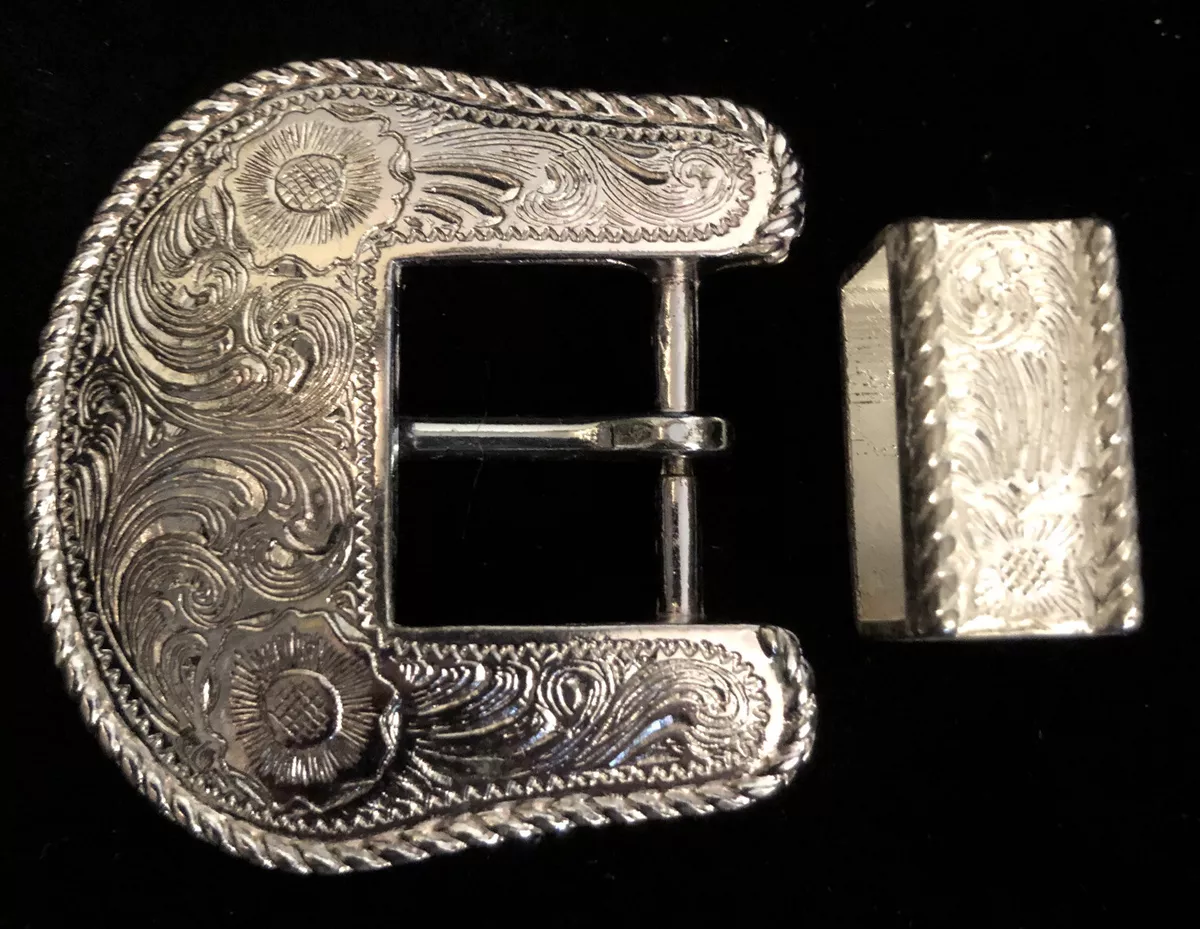 Custom Western Belt Buckle Style 3 / Nickel Silver / 2 Piece