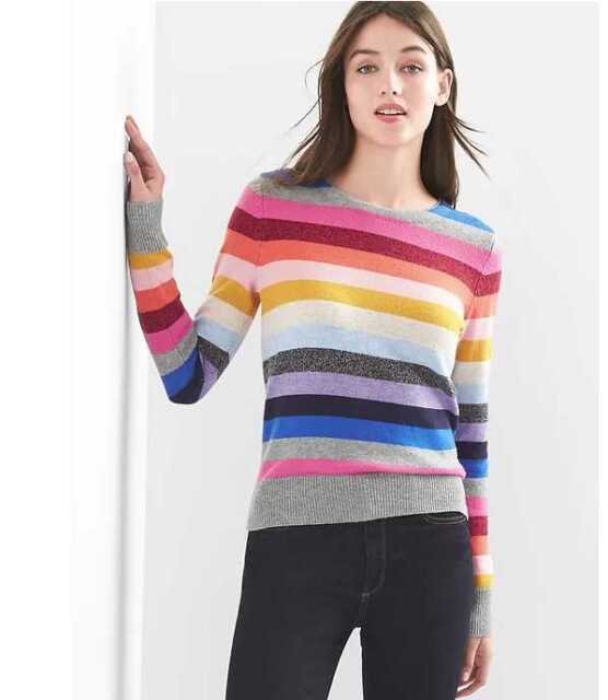 S M XS NWT: GAP Holiday Crazy Stripe Wool Sweater mi S M XS NWT: GAP Holiday Crazy Stripe Wool Sweater mi