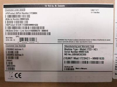 1723-8BX IBM LENOVO-1U 18.5