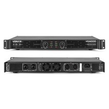 Vonyx VDA1000 PA Amplifier 2x 500W Class D, 19" Rack Mount Stereo Sound