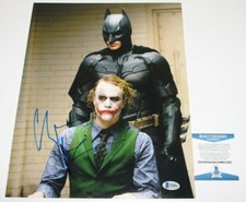 CHRISTIAN BALE SIGNED 'THE DARK KNIGHT' 11x14 MOVIE PHOTO BECKETT COA BAS BATMAN