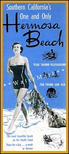 Hermosa Beach 1950 California Vintage Poster Print Retro Travel Seaside Decor