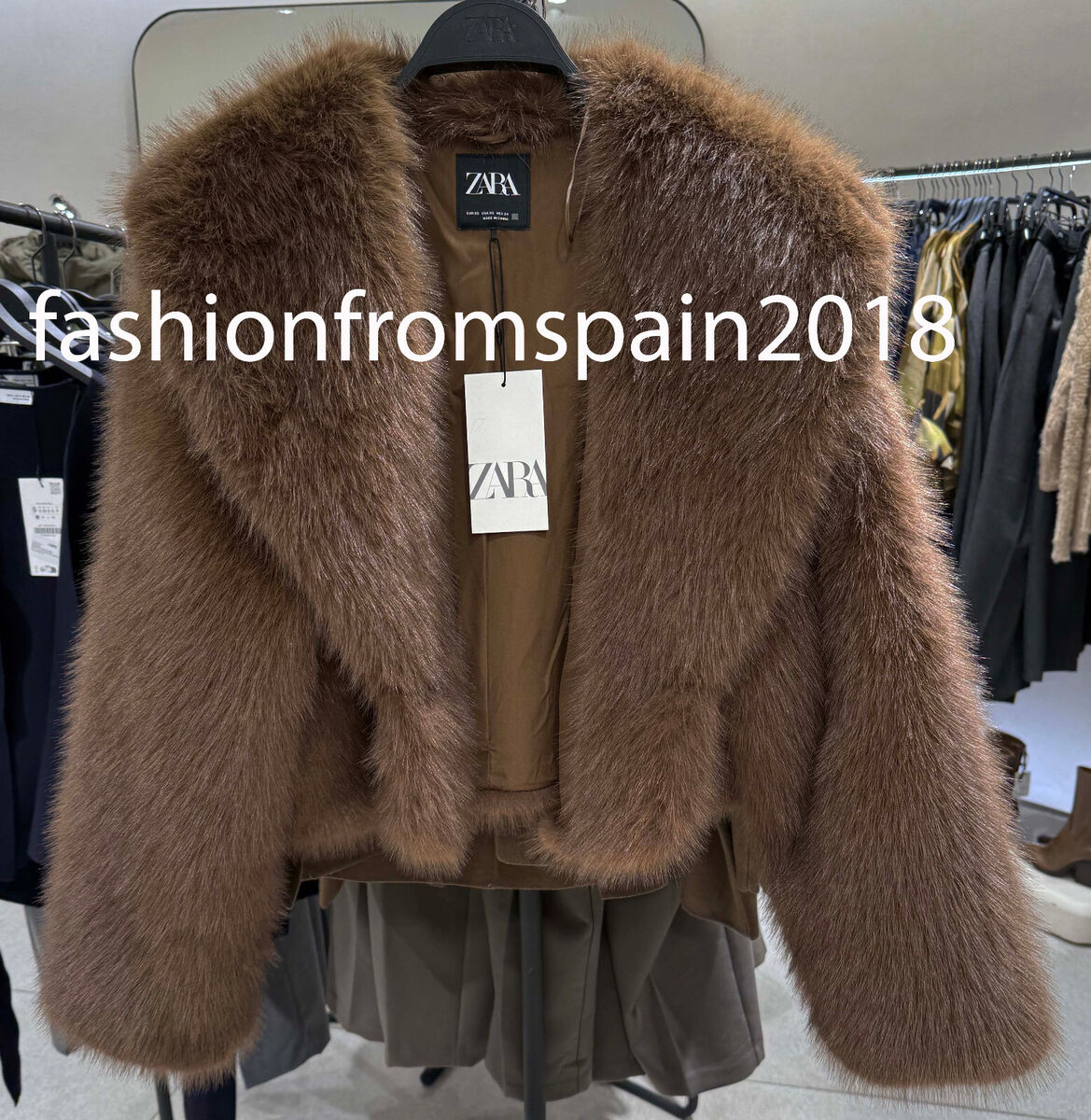 ZARA NEW WOMAN SHORT FAUX FUR COAT BROWN XS-XXL 6318/021 | eBay ZARA NEW WOMAN SHORT FAUX FUR COAT BROWN XS-XXL 6318/021 | eBay