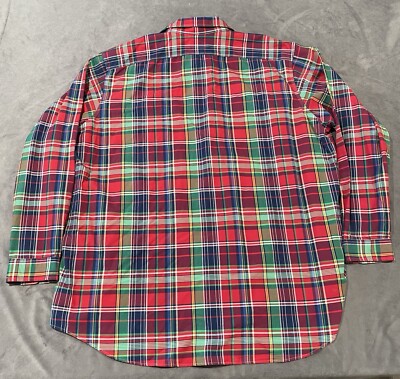 Ralph Lauren Shirt Mens 4XL 4XLT Tall Red Green Plaid Flannel Workshirt NWT  | eBay