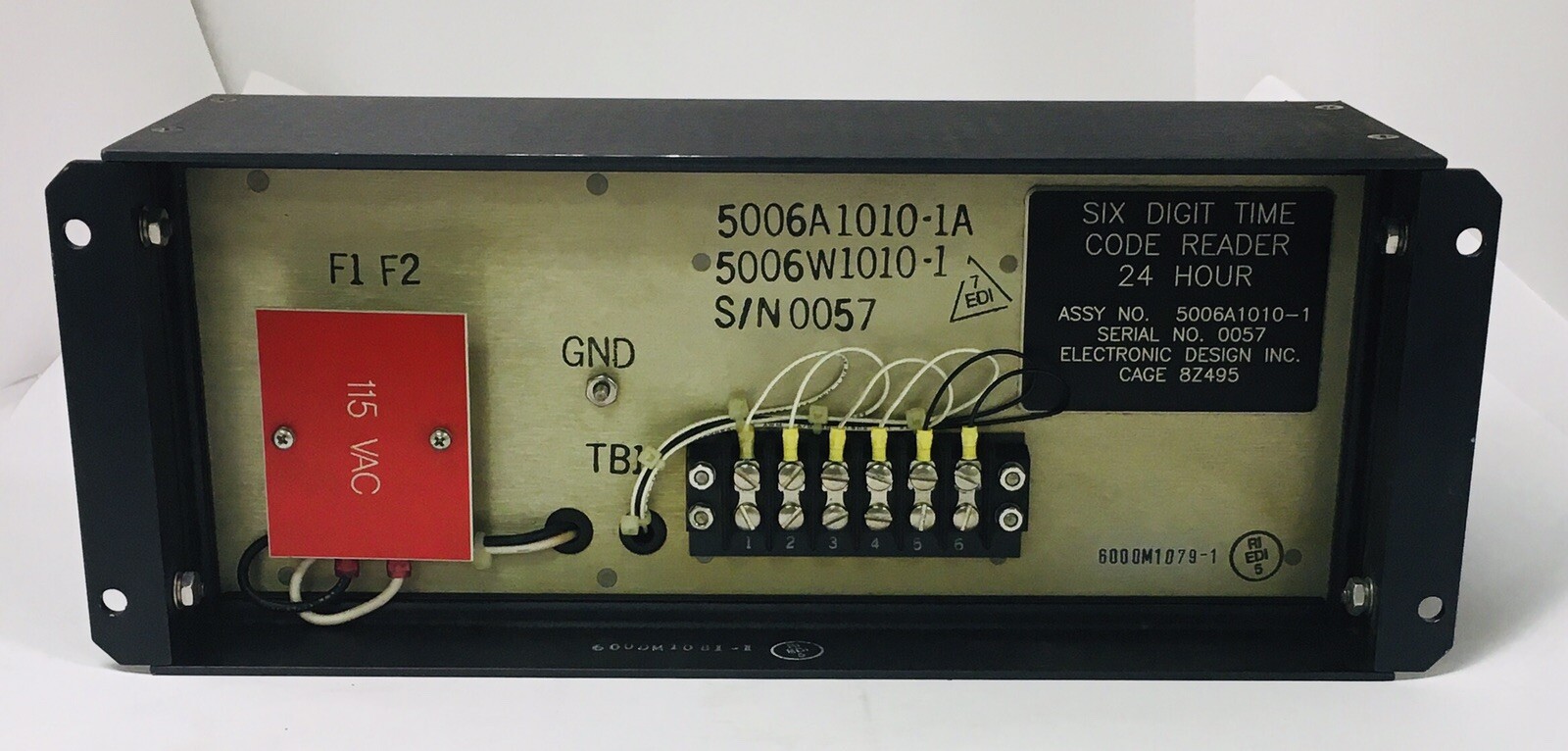 ELECTRONIC DESIGN INC. SIX DIGIT TIME CODE READER 24 HOUR MODEL