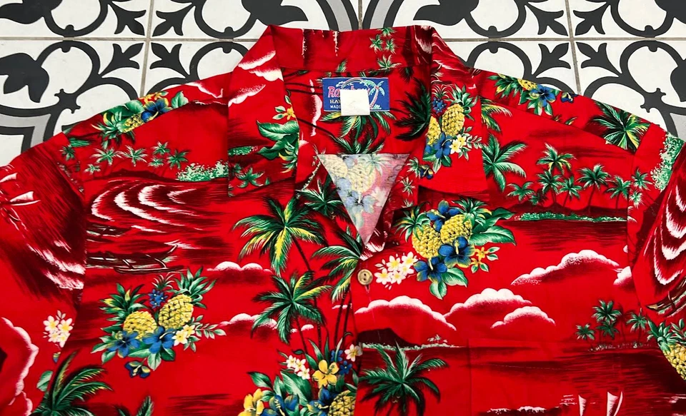 Camisa De Colección Arco Iris Hawaiana Hawaiana Floral Verano Con Botones Manga Corta XL Foto 3 de 4