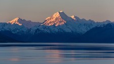 Landscape sunset lake mountains mount cook new Custom Gaming Mat Desk