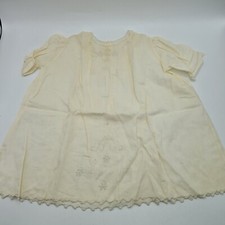 Vintage Christening Girls Baby Dress Ivory Length 16"