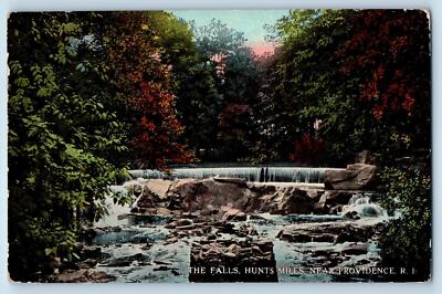 1913 The Falls Hunts Mills Cascades Groves Providence Rhode Island RI Postcard