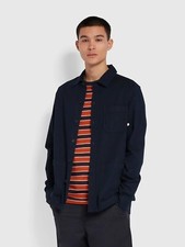 Sopracamicia Farah Leckie Relaxed Fit in cotone vero blu navy - taglia M - prezzo consigliato £ 80