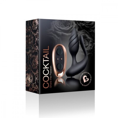 Rocks Off Cocktail Rechargeable Silicone Couples Vibrator with Remote Control