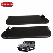 2x Black Sun Visor Driver Passenger For Jeep Wrangler Tj 1997-02 For 13313.09