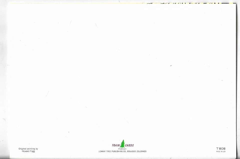 NOS LEANIN' TREE Christmas Card 7.25x5.5 The Wabash Cannonball Train - Image 3 of 3