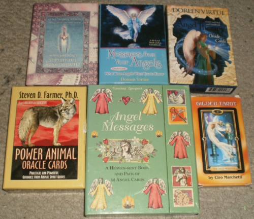 Lot de boîtes de cartes Oracle et Tarot messages d'ange vertu Doreen animal doré - Photo 1 sur 5