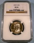 1947-S NGC MS66 WASHINGTON QUARTER 25c MS 66