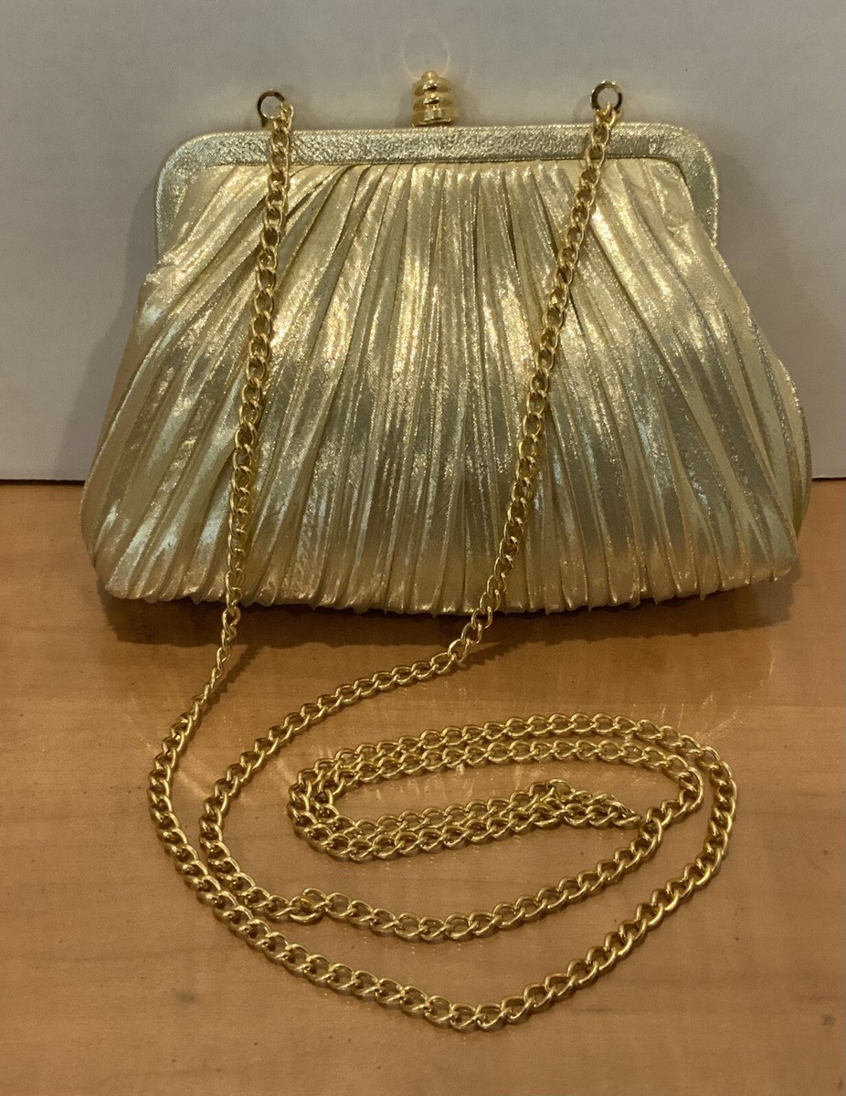 ★Hieta★ Maya Champagne Gold bag Jules Mirage – Gold Hobo Crossbody Evening Bag | Giarité