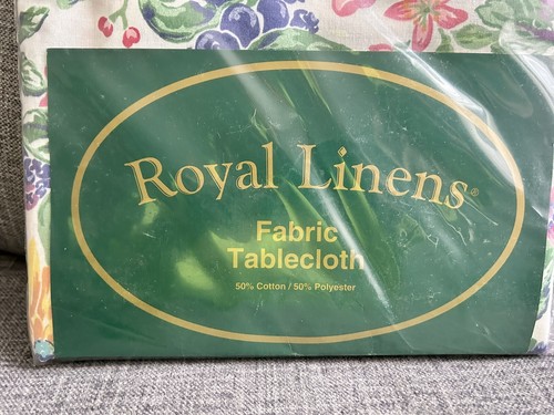 Royal Leinens Blumenmuster Stoff Tischdecke 60"" x 102"" entzückendes Muster 50/50 Mischung - Bild 2 von 8