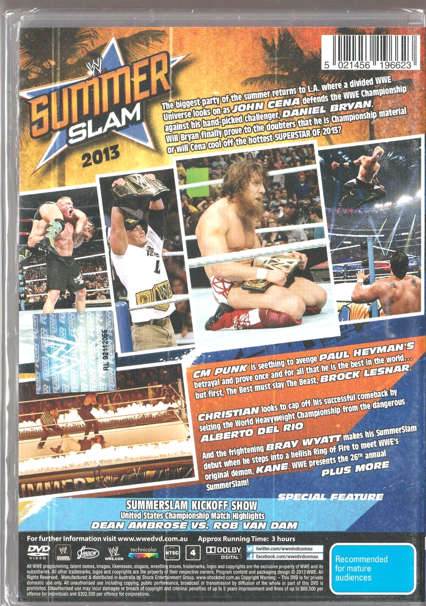 (未使用･未開封品)Wwe: Summerslam 2013 [DVD] Amazon.com: WWE: SummerSlam 2013 : John Cena, Daniel Bryan, CM