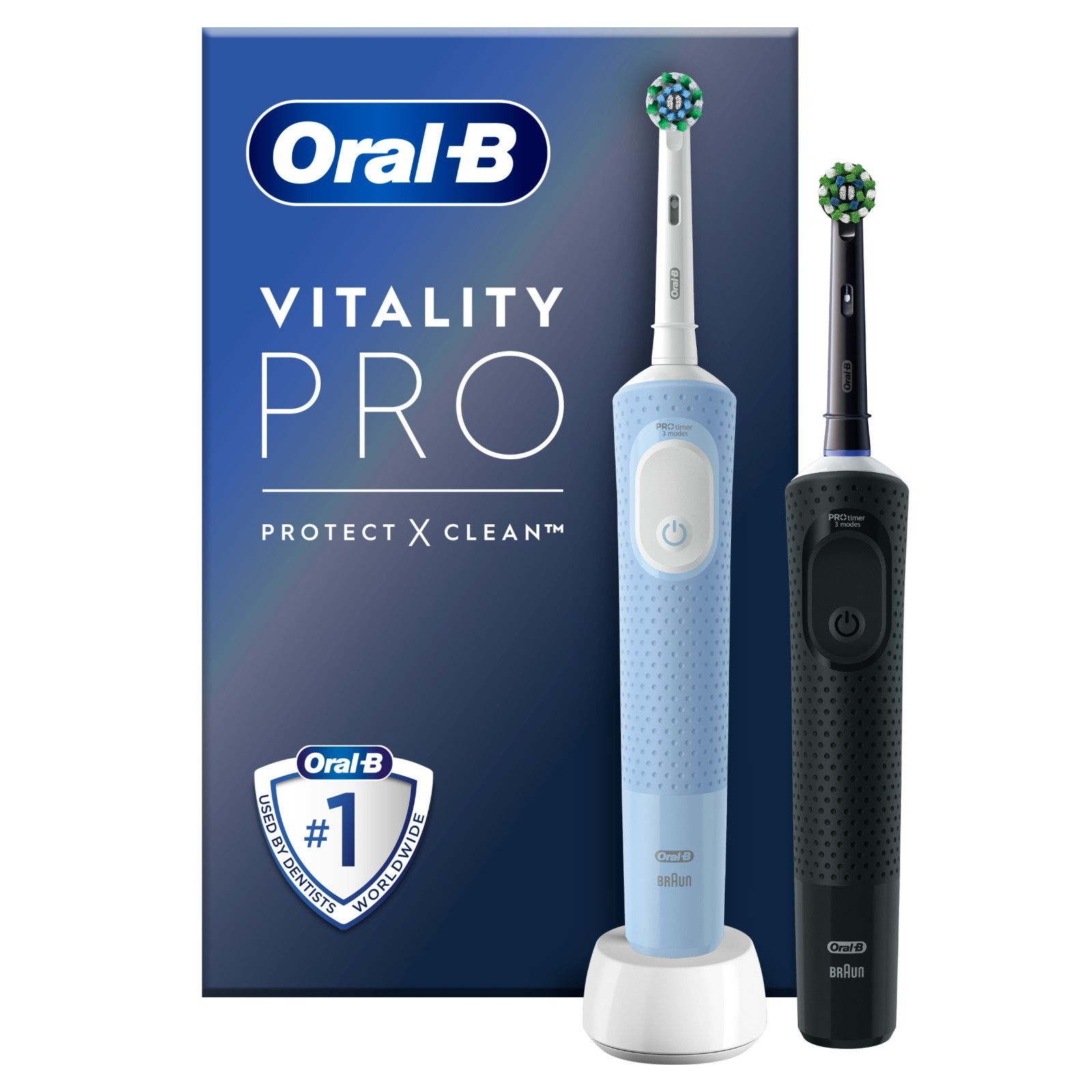 Oral-B Vitality Pro Black & Blue Duo Toothbrushes