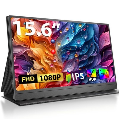 15,6'' tragbarer Monitor 1920 x 1080 mit IPS-Display ultraschlank Zweitbildschirm