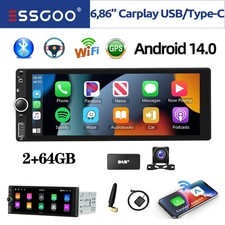 DAB+ Apple Carplay Autoradio 1 DIN 2+64G GPS Nav Android Auto RDS Mit Bildschirm