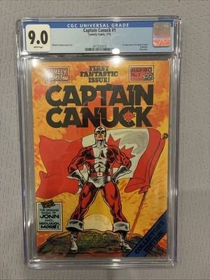 Captain Canuck #1 CGC 9.0 Comely Comix 1975 1st Appearance Flag Cover Bluefox